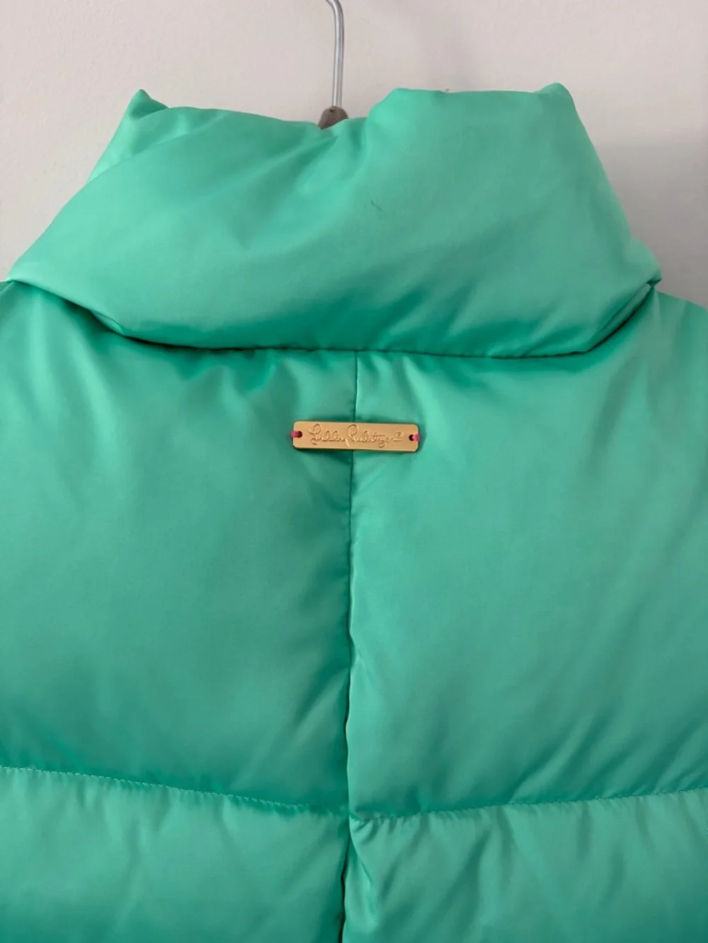 Lilly Pulitzer Isabelle Teal Green Sleeveless Down Filled Puffer Vest S - Picture 6 of 12